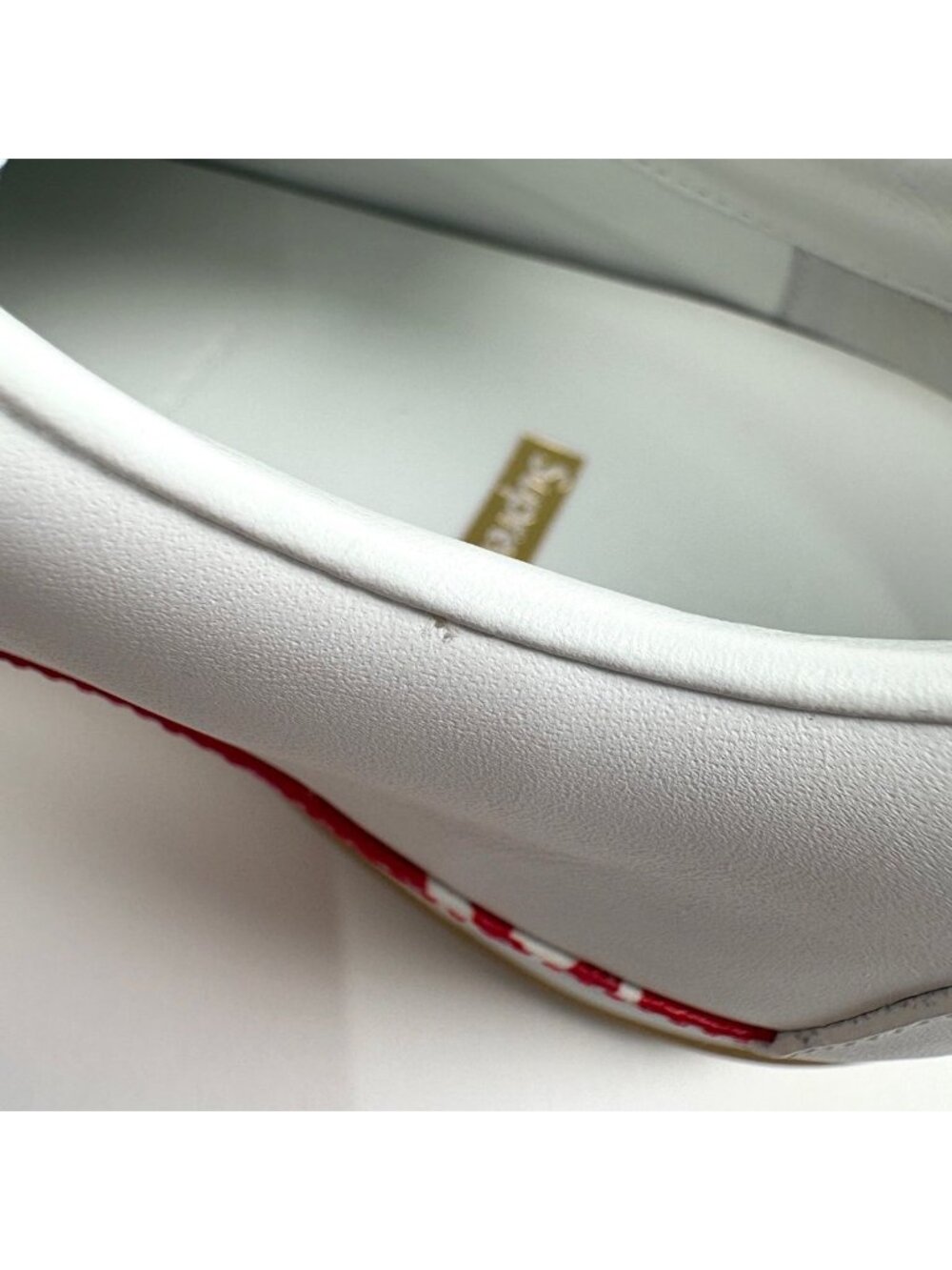 Louis Vuitton Logo Sneakers Monogram Supreme Shoes Leather White Red - Picture 5 of 9